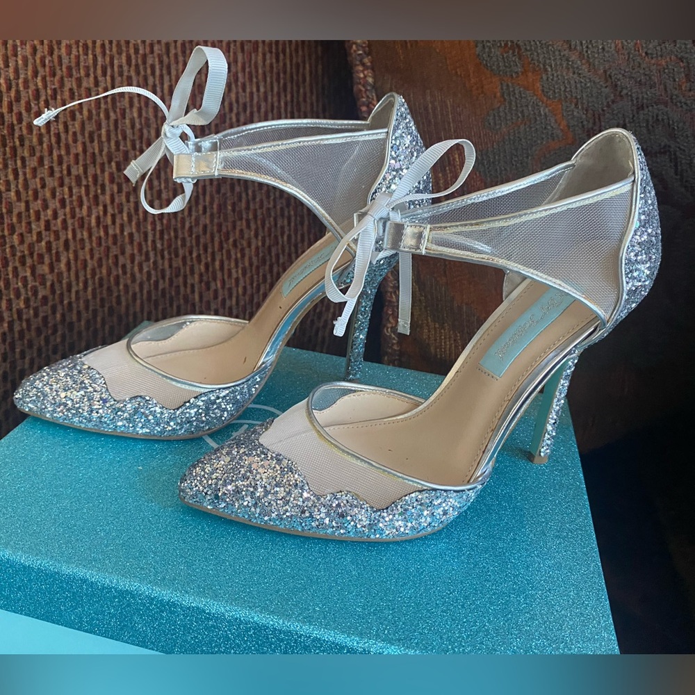 Betsey Johnson "BLUE by Betsey Johnson" Glitter Stella Stilletto High Heel Shoes